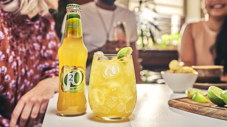 Undated photo issued by Britvic of a J20 drink.  Robinsons and J2O drinks maker Britvic has suffered a blow to sales as the latest lockdowns on pubs, cafes and restaurants have caused business difficulties.  Issue date: Tuesday, May 18, 2021.