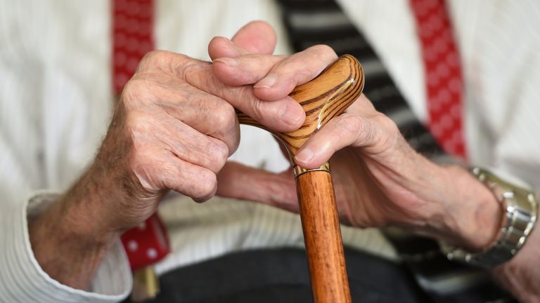 File photo dated 18/05/17 of an elderly man holding a walking stick. Almost two thirds of current and former unpaid carers had no choice but to take up the role due to the lack of other options available, according to a large survey which also suggests the situation has worsened over time. Carers UK said the "devastating and enduring" impacts of caring for many are evident from the research. Issue date: Monday June 10, 2024.