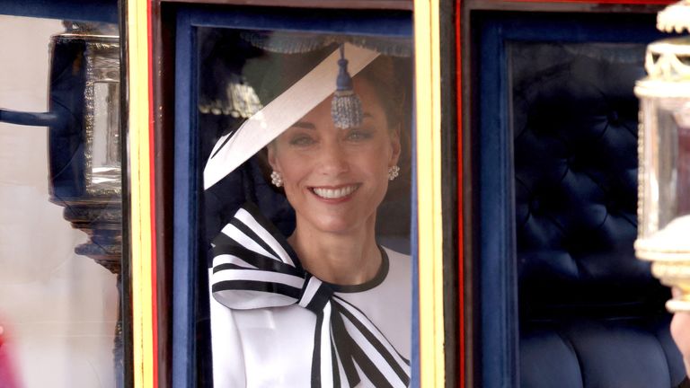 The Princess of Wales inside the coach. Pic: Reuters