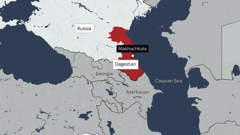 Dagestan attack map