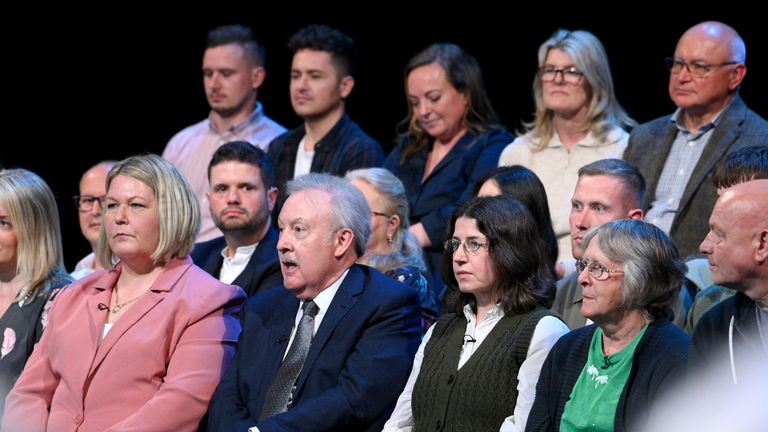 Members of the audience for the first head-to-head leaders debate in Salford. Pic: PA