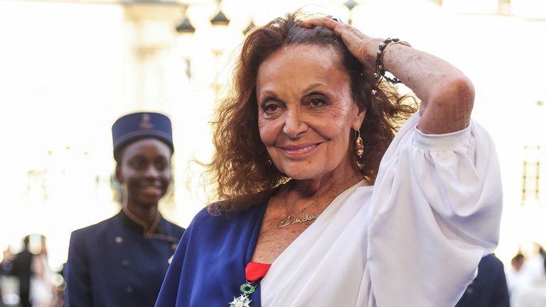 Pic: Reuters
Diane von Furstenberg poses during a photocall for the Vogue World fashion show celebrating fashion and sports, one month before the Paris 2024 Olympic Games, at Place Vendome in Paris, France, June 23, 2024. REUTERS/Johanna Geron
