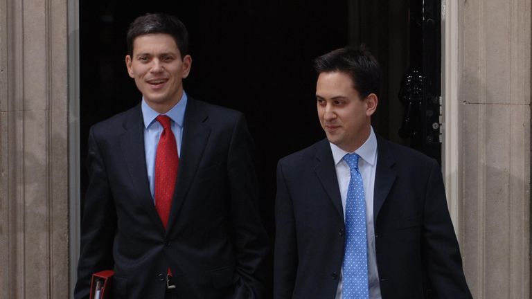 The Miliband brothers outside Downing Street in 2008. Pic: PA