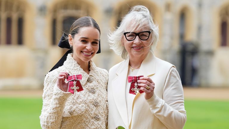 Emilia Clarke and Jennifer Clarke, co-founders of brain injury charity SameYou. Pic: PA