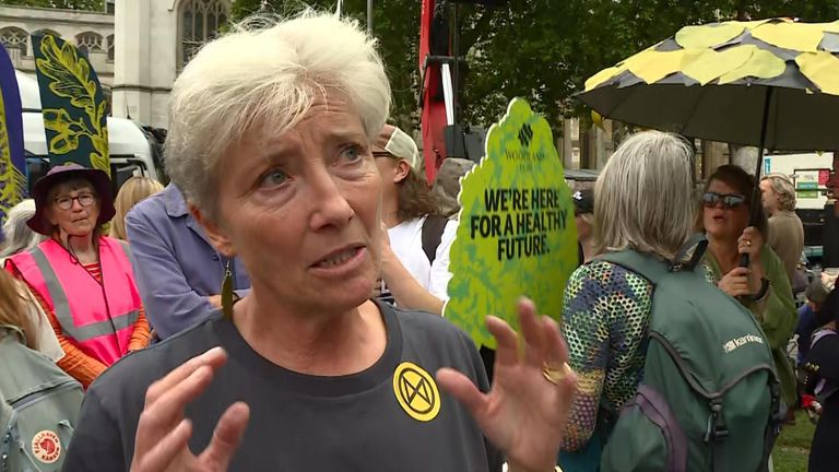 "All the scientists are saying we are in deep, deep trouble," actor Emma Thompson told Sky at Restore Nature Now march in London.