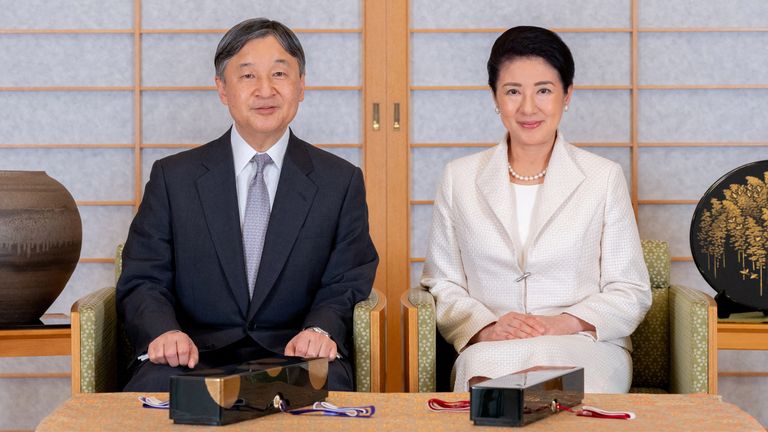 Japan's Emperor Naruhito and Empress Masako in February. Pic: Reuters