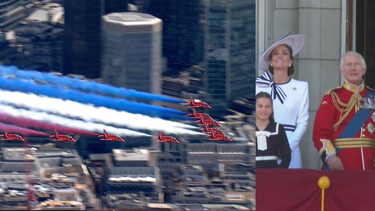 flypast planes RAF kate king royals trooping colour