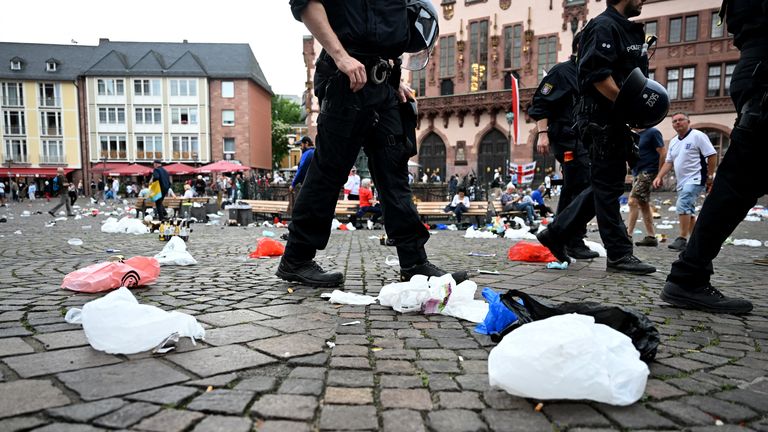 Rubbish left after the match. Pic: Reuters