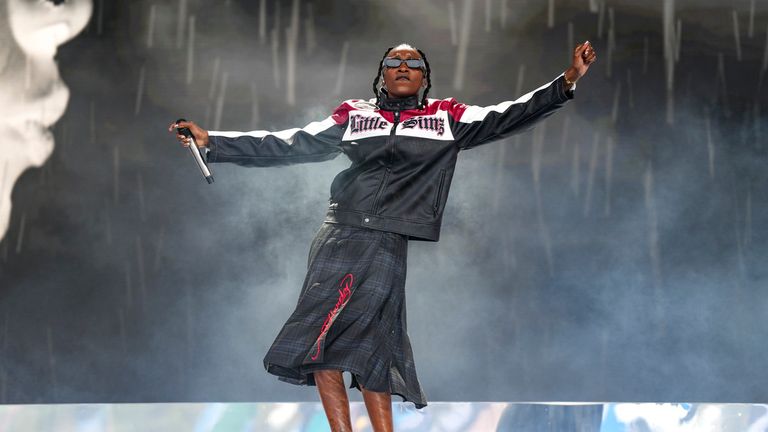 Little Simz on stage at Glastonbury. Pic: AP