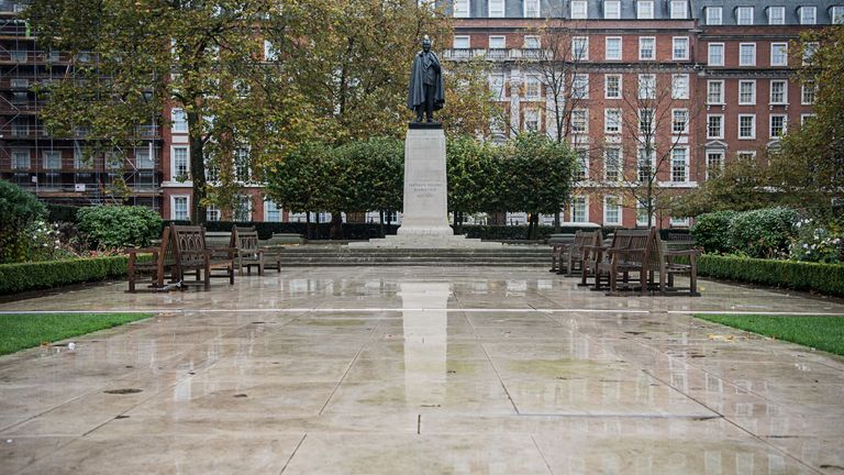 Grosvenor Square in Mayfair is the second largest square in London. Pic: Wolfram Kastl/picture-alliance/dpa/AP 