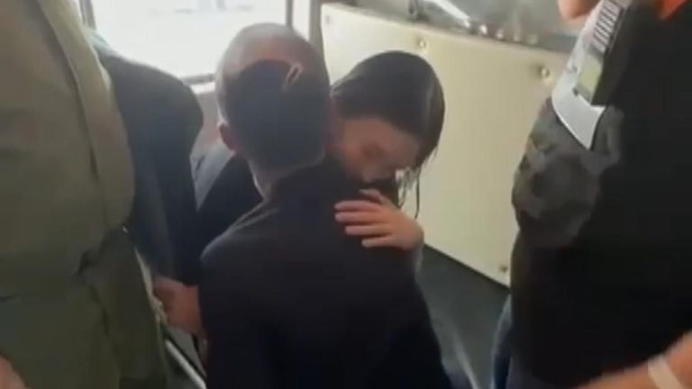 One of four hostages is reunited with family after all were rescued by the IDF