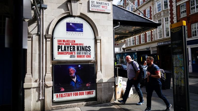 A general view of the Noel Coward theatre in London. Sir Ian McKellen fell from the stage during a performance of Player Kings at the theatre on Monday night. Picture date: Tuesday June 18, 2024. Pic: PA 