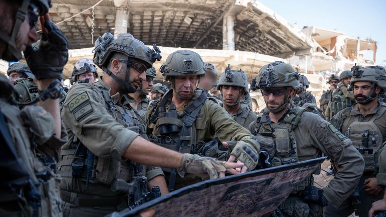 The Commanding Officer of the Southern Command, MG Yaron Finkelman holds a situational assessment in Rafah on Wednesday 12 June. Pic: IDF