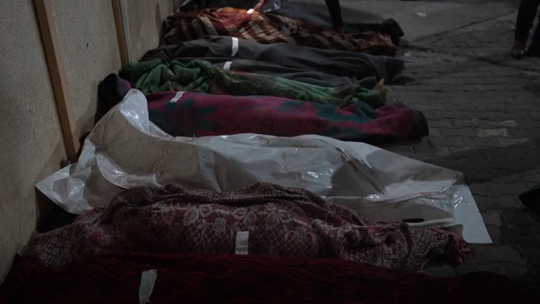 At least thirty people are reported to have been killed by the Israeli strike. Pic: AP