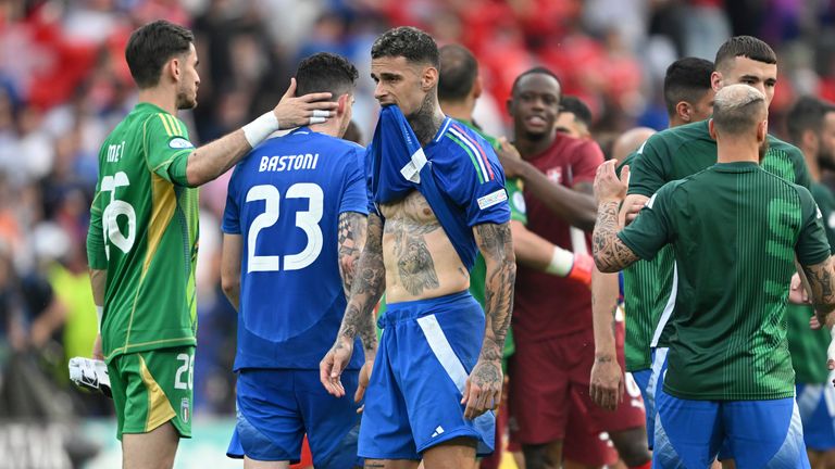 Italy were knocked out of Euro 2024 by Switzerland. Pic: AP