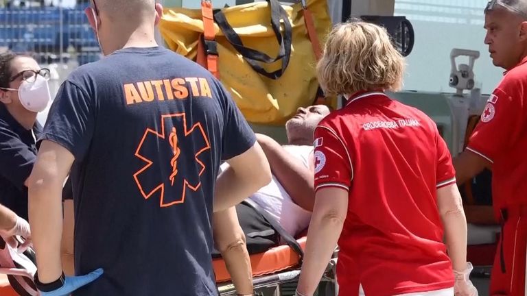 Migrant shipwreck survivors taken to Italian port for medical treatment