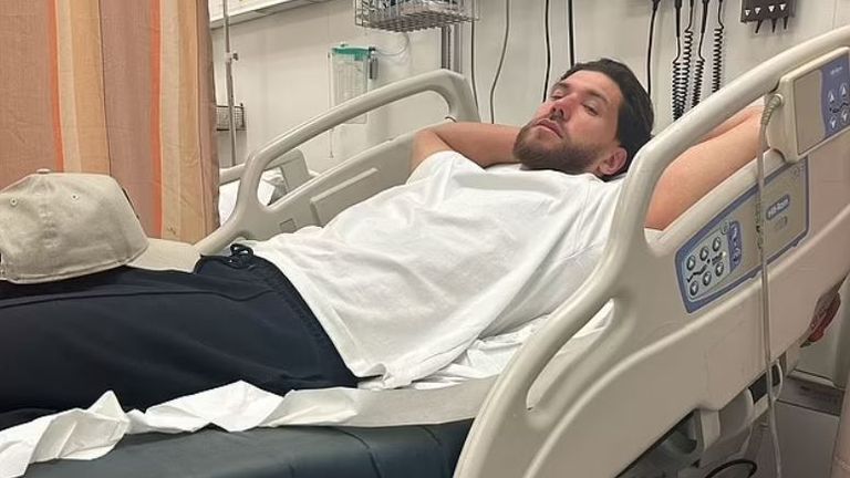 Jack Fowler recovering in hospital in Dubai Pic: Jack Fowler/ Instagram