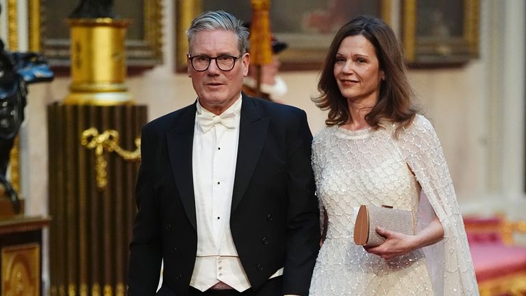 The Labour leader and his wife were also at the banquet. Pic: PA