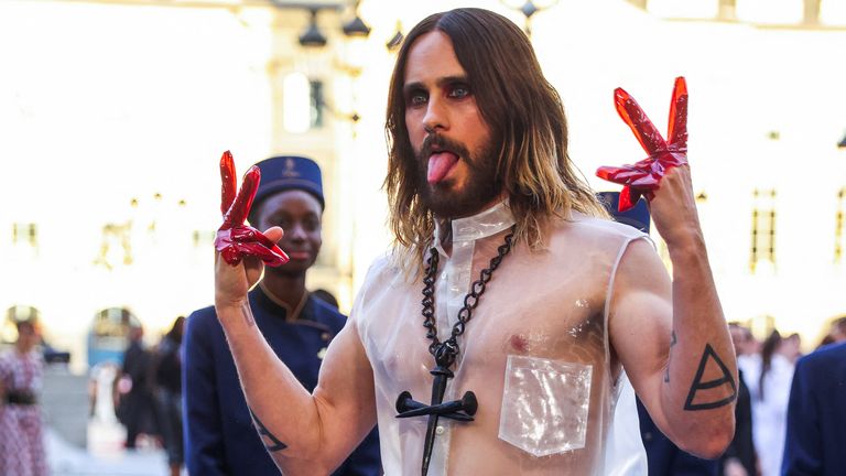 Pic: Reuters
Jared Leto poses during a photocall for the Vogue World fashion show celebrating fashion and sports, one month before the Paris 2024 Olympic Games, at Place Vendome in Paris, France, June 23, 2024. REUTERS/Johanna Geron
