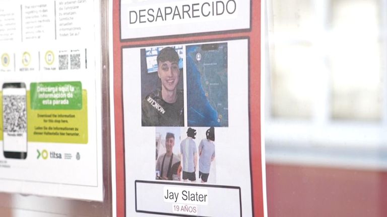 A missing persons poster for Jay Slater in Tenerife