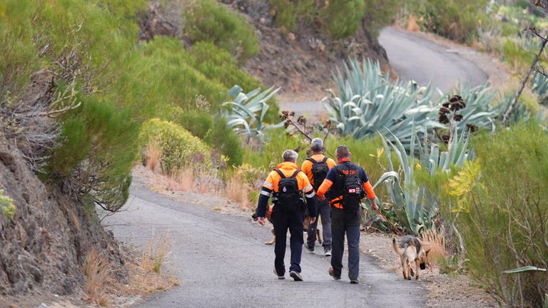Pic: PA Search and rescue teams near to the village of Masca, Tenerife, where the search for missing British teenager Jay Slater, 19, from Oswaldtwistle, Lancashire, continues.