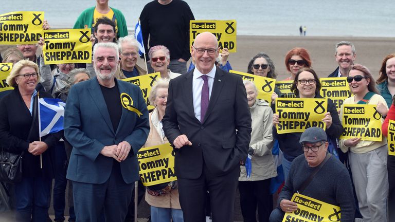 SNP leader John Swinney in Musselburgh, Edinburgh. Pic: PA