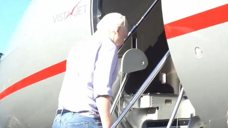 Julian Assange boards plane out of UK and will not be extradited to the US