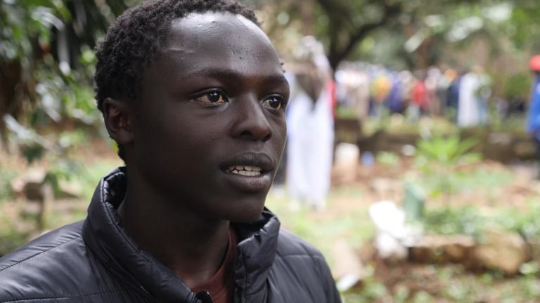 Eugene, speaking at the funeral of his best friend 19-year-old Ibrahim Wanjiku