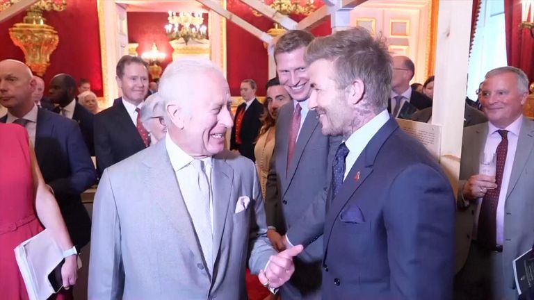 The King joined by Beckham for charity awards
