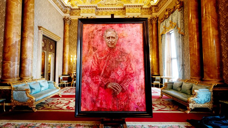 A portrait of King Charles by artist Jonathan Yeo.
Pic: Reuters