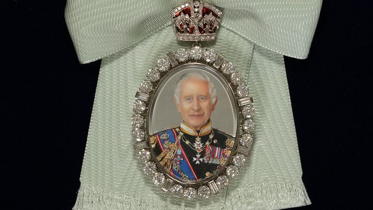 It was the debut of the King's new Family Order, worn by Camilla. Pic: PA