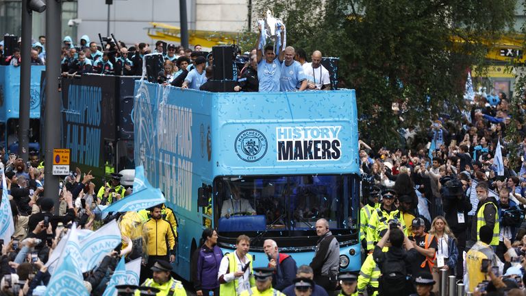 Manchester City won their fourth consecutive Premier League. Pic: PA