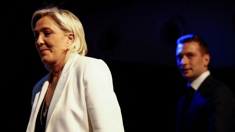 Marine Le Pen and Jordan Bardella could soon take a key role within France's government. Pic: Reuters