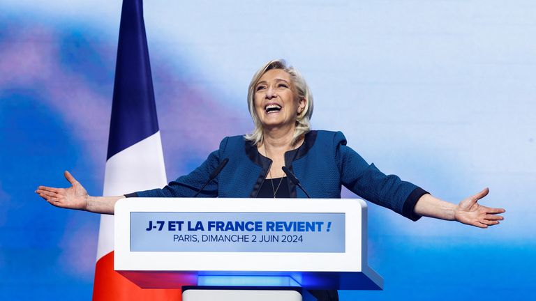 Marine Le Pen, President of the French far-right National Rally. Pic: Reuters