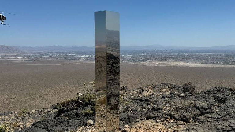 The monolith was in a remote mountain range. Pic: Las Vegas Metropolitan Police Department/X