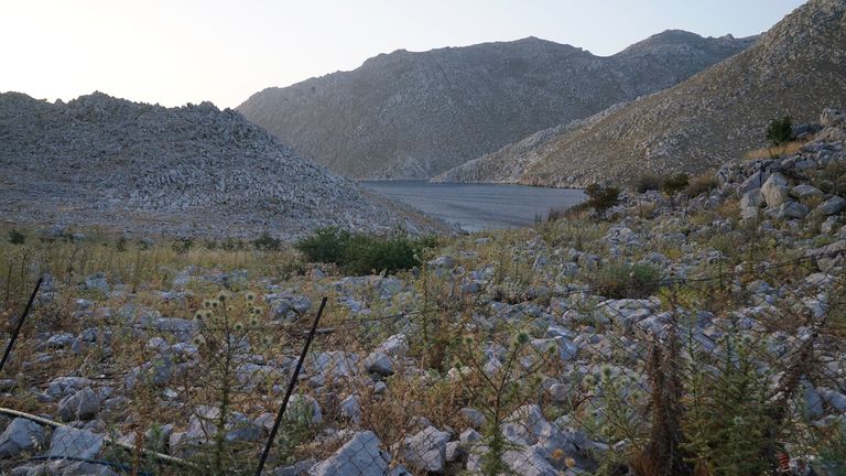 Pic: Yui Mok/PA
A view of Pedi, a smalll fishing village in Symi, Greece, where a search and rescue operation is under way for TV doctor and columnist Michael Mosley, after he went missing while on holiday. Police and firefighters have been using drones to scour the island, which is part of the Dodecanese island chain and is about 25 miles north of Rhodes. Picture date: Saturday June 8, 2024.