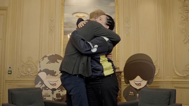 Prince Harry shares a hug with Nicki Scott. Pic: Scotty's Little Soldiers