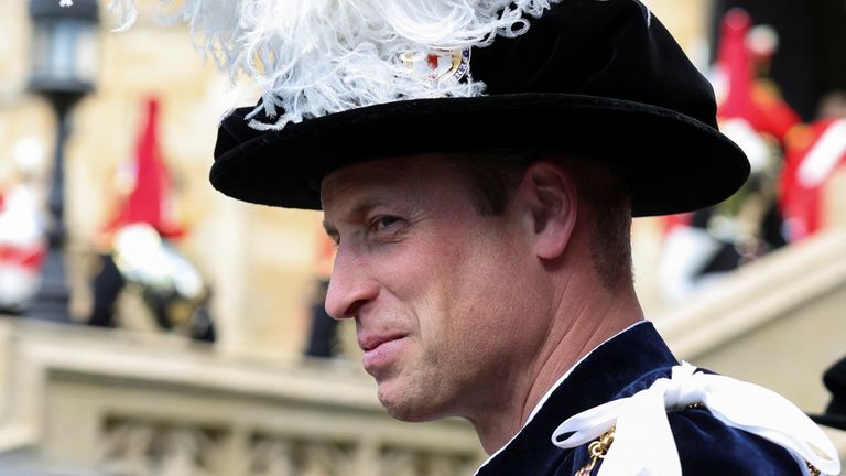 The Prince of Wales arrives at St George's Chapel. Pic: PA