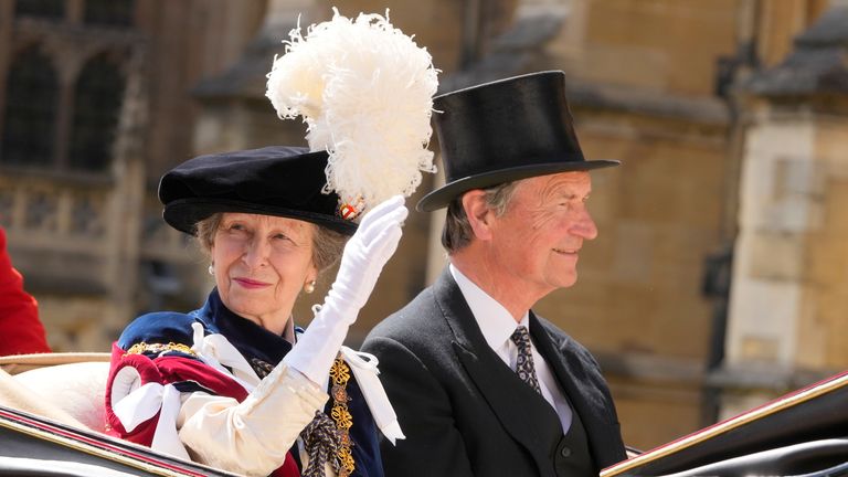 The Princess Royal and Vice Admiral Sir Tim Laurence. Pic: PA