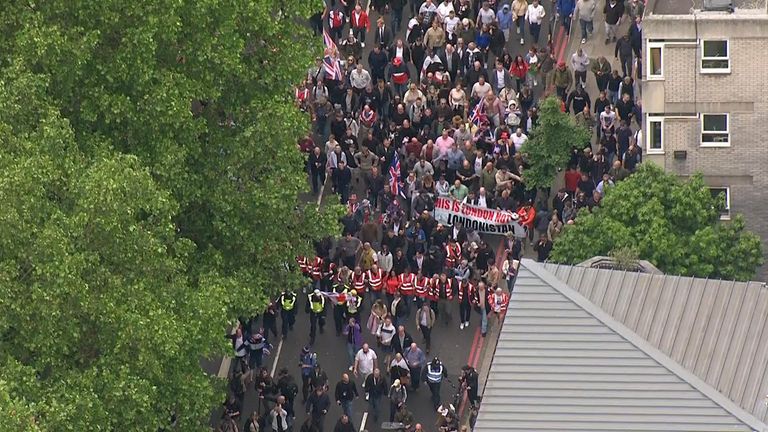 Thousands gather at far-right protest in London