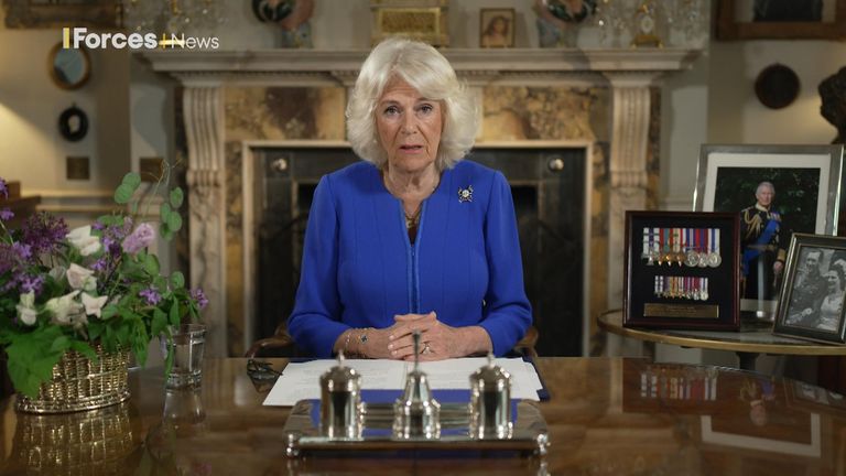 Queen Camilla delivers special message on Armed Forces day