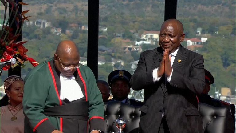 Ramaphosa is sworn in as South African president