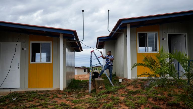 The new homes built as part of a $12m relocation project. Pic: AP