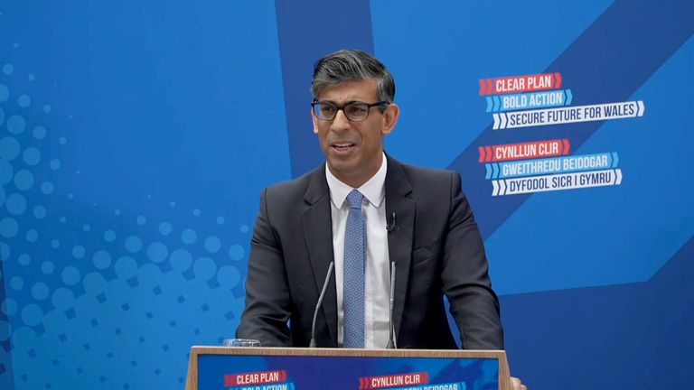 Rishi Sunak launches Welsh Conservative manifesto