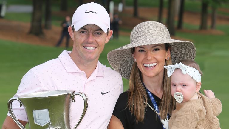 Rory McIlroy with Erica Stoll and daughter Poppy in 2021
Pic:AP