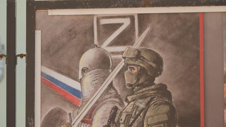 Pro-Russian artwork in Moscow, featuring the 'Z' icon used throughout the war in Ukraine