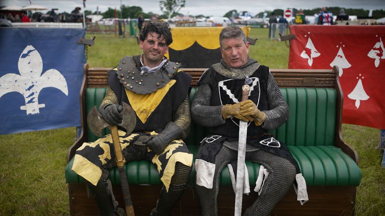 Sam Conway and Mark Lacey, jousters for the Knights of Nottingham