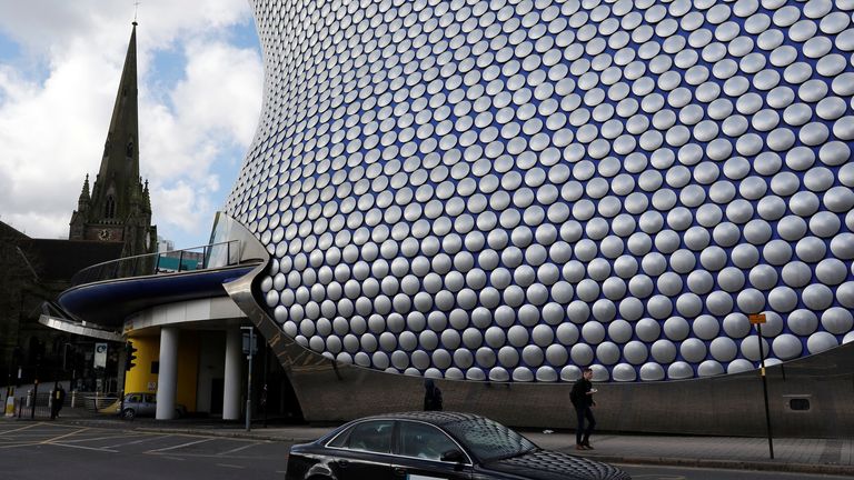 The Selfridges building in Birmingham, with St Martin's church in the background. File pic: Reuters