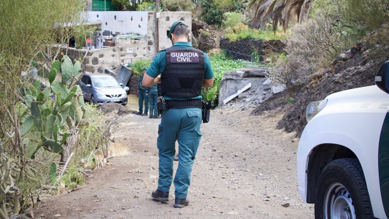 Police search near Los Carrizales caves for Jay Slater. Pic: Adele-Momoko Fraser