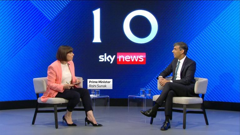 Sunak was questioned as part of Sky's leaders' event in Grimsby.
